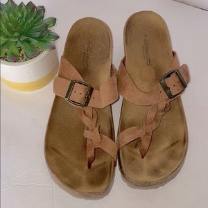 A. Giannetti Leather Wedge Sandal